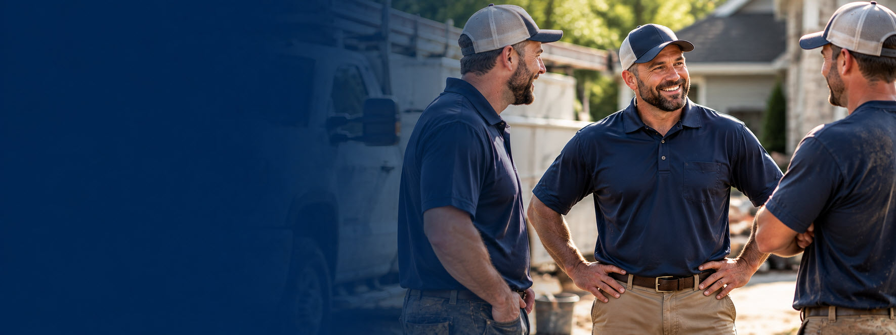 American Foundation Specialists crew members talking on a job site